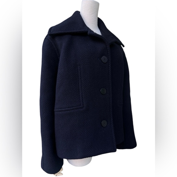 Hermes navy chervon pattern short coat - Picture 3 of 9